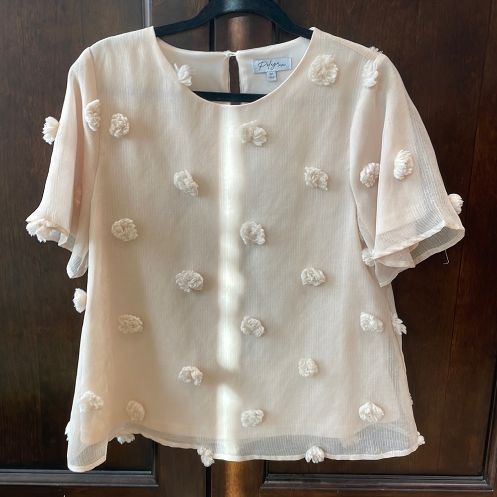 Cream dot top, never worn